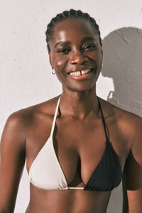 Women'secret B&W color block triangle bikini top