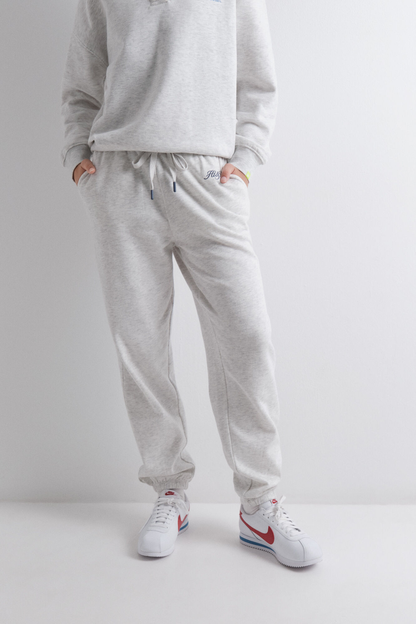 HI&BYE Dark grey cotton fleece jogger trouser