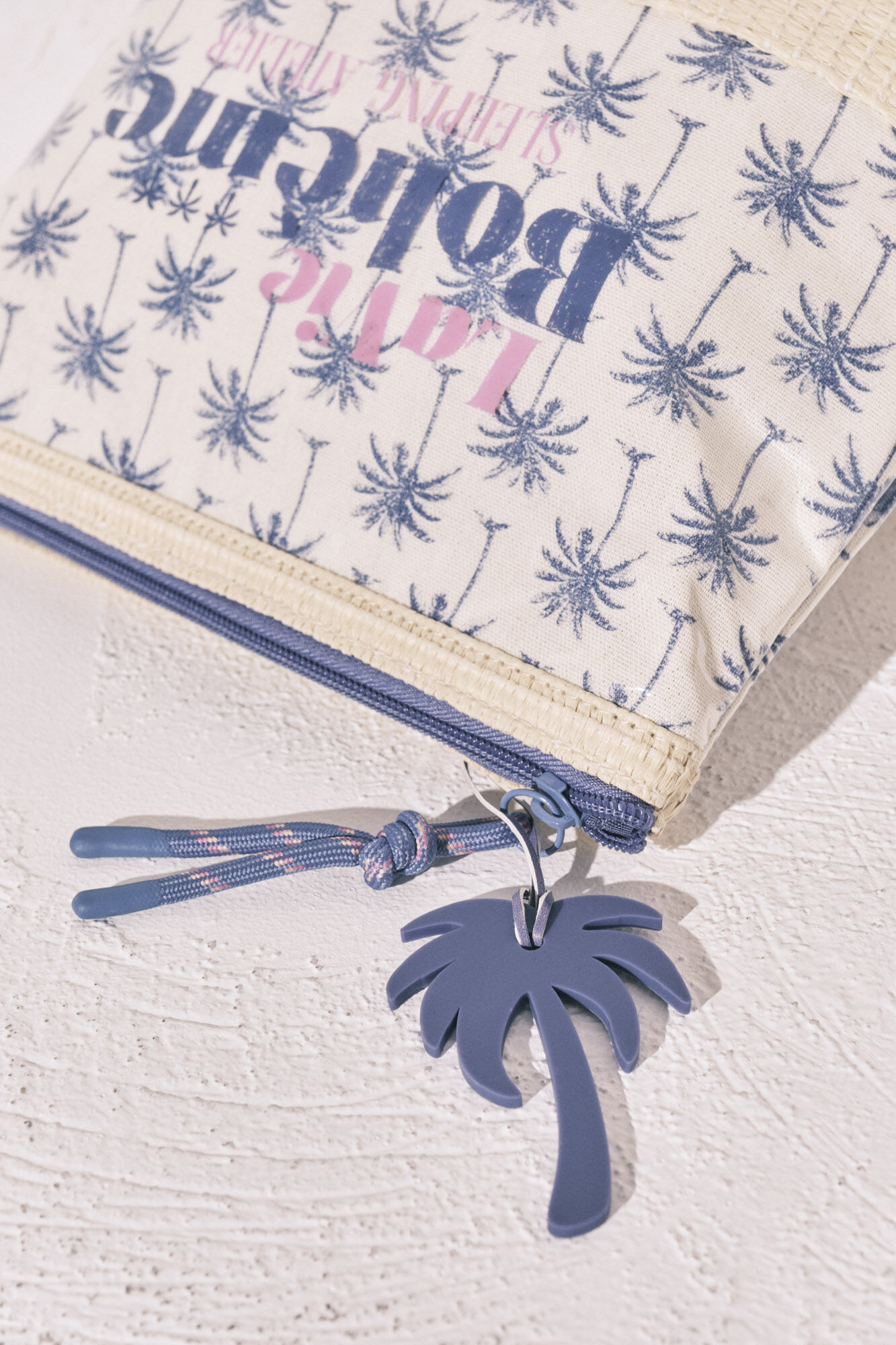 Women'secret Palm tree raffia medium vanity case