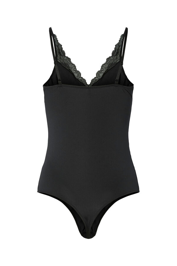 Pieces Body de encaje negro