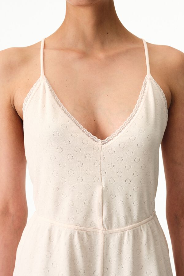 Penti Ecru Embroidered Playsuit pink