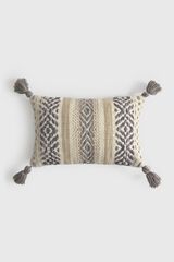 Textura Ethnic embroidered cushion case blue