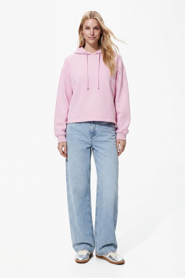 Pieces Basic-Sweatshirt mit Kapuze Rosa