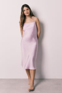 Women'secret Camis&oacute;n midi tirantes sat&eacute;n lila