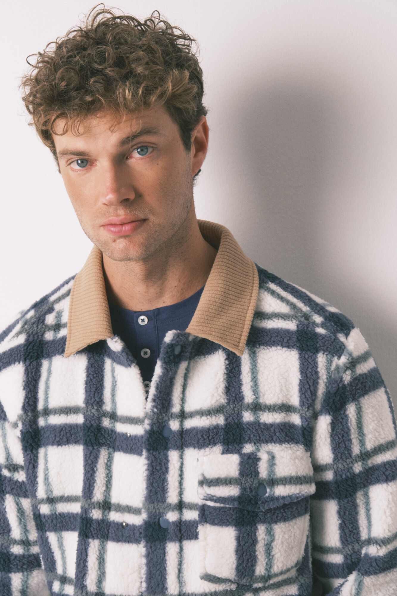 Women'secret Men's short robe faux shearling coat 