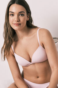 Women'secret Pink lace triangle padded bra CHARMING