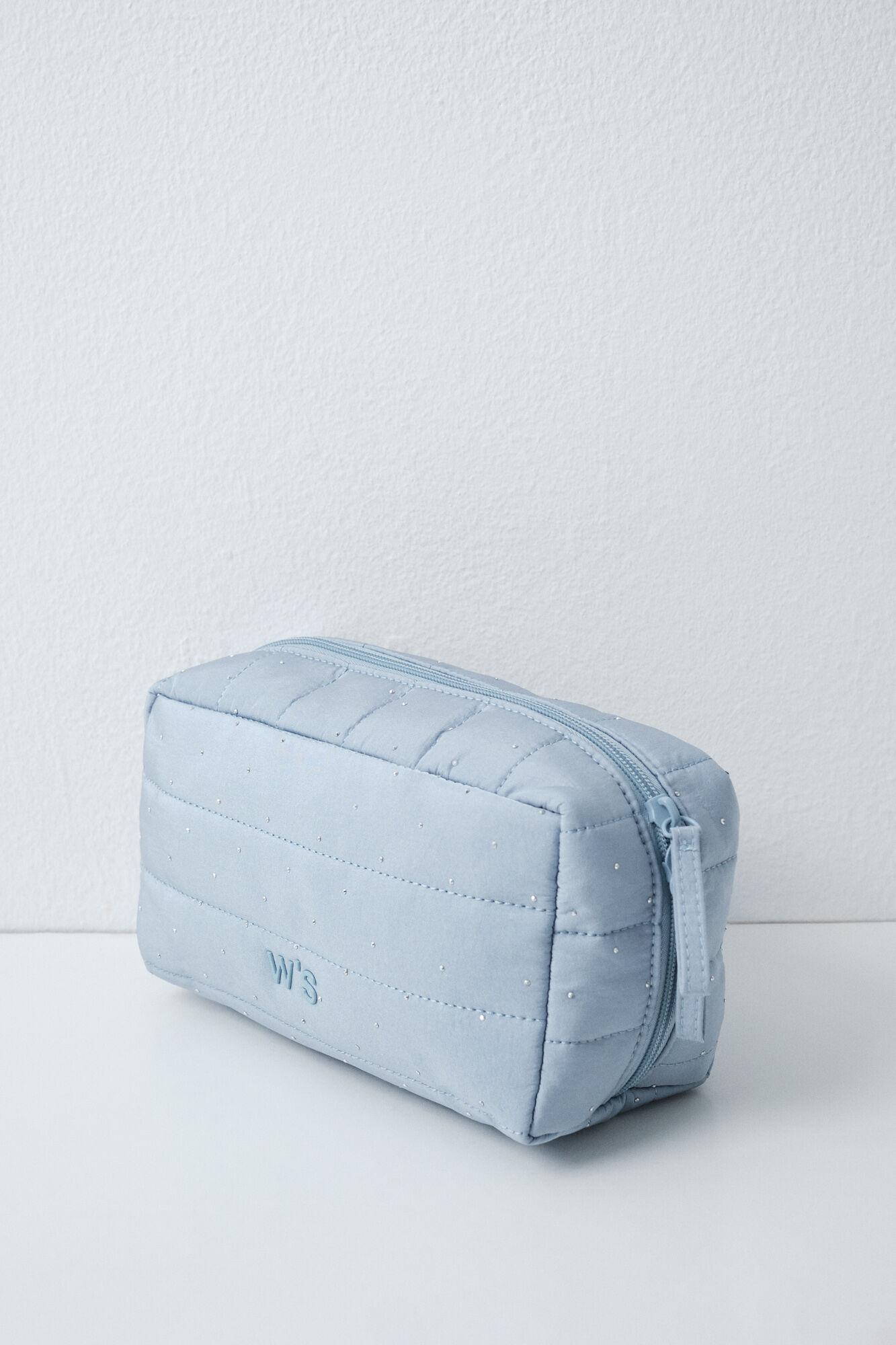 Women'secret Trousse de toilette portefeuille matelass&eacute;e moyenne bleue