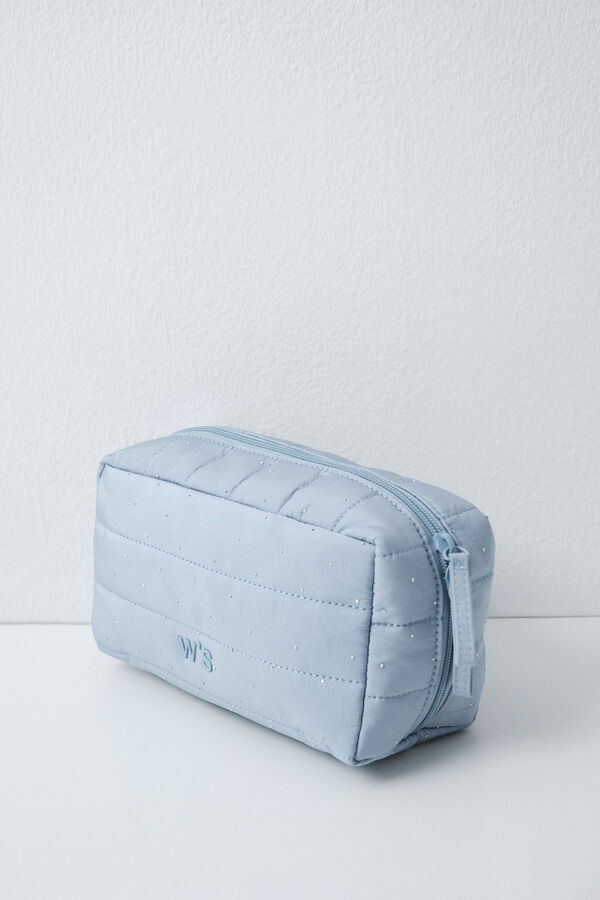 Women'secret Trousse de toilette portefeuille matelass&eacute;e moyenne bleue bleu