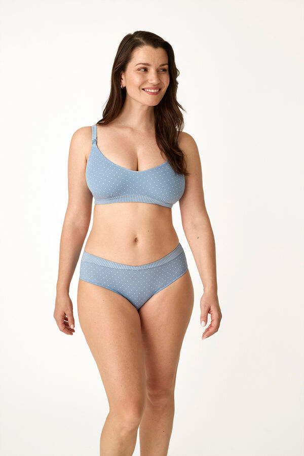 Promise Sujetador top "maternity" relleno lunares azul
