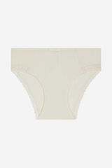 Dim Culottes fille en microfibre et dentelle beige