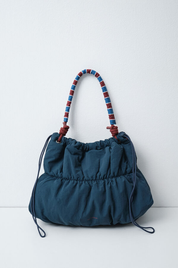 Women'secret Blue multicoloured handle ruched handbag blue