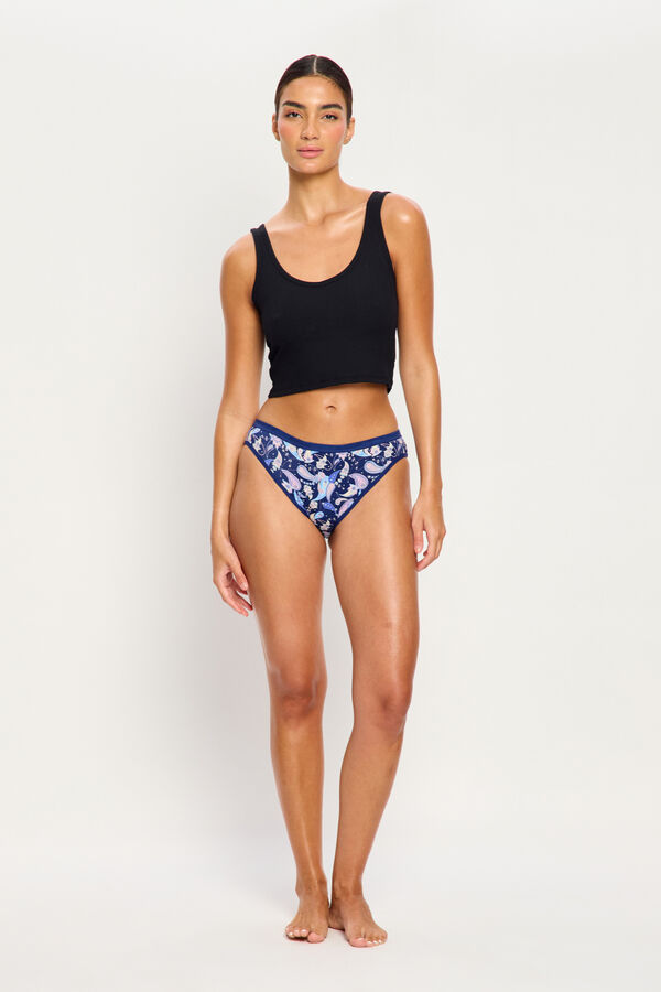 Modibodi Braga Menstrual Bamb&uacute; Flujo S&uacute;per Navy estampado