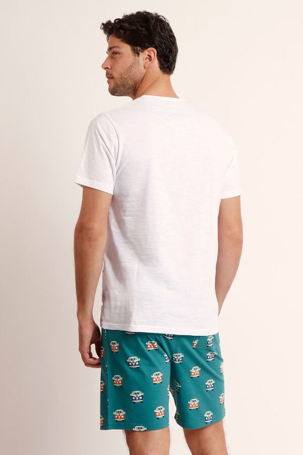 Womensecret MR WONDERFUL Van short-sleeved pyjamas for men Weiß