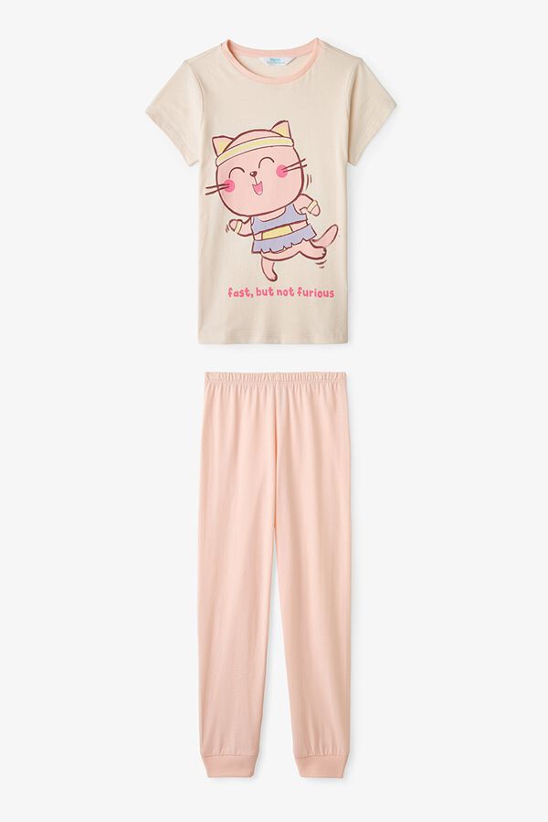 Penti Pack 2 pijamas infantiles gatos marfil