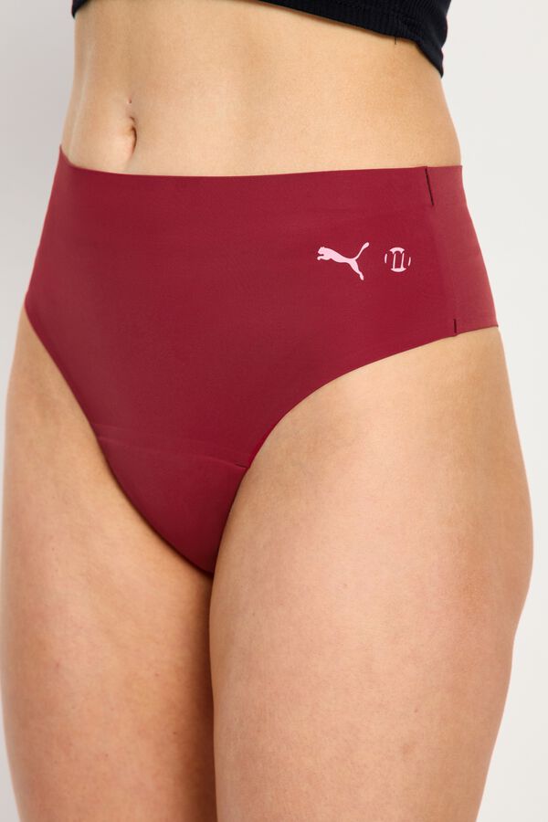 Modibodi Puma Braga Menstrual Brasile&ntilde;a Seamless Flujo Abundante Red burdeos
