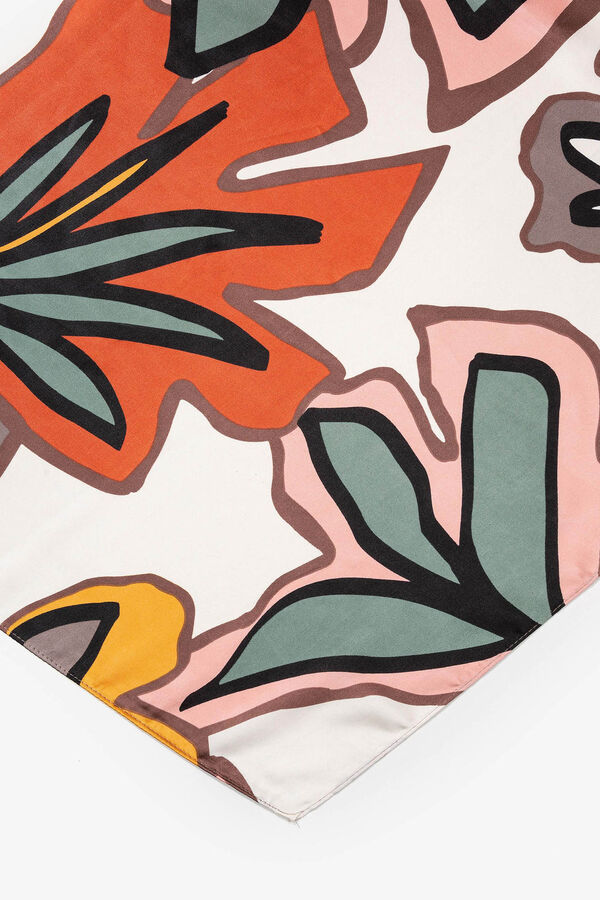 Vilanova Len&ccedil;o acetinado estampado cru