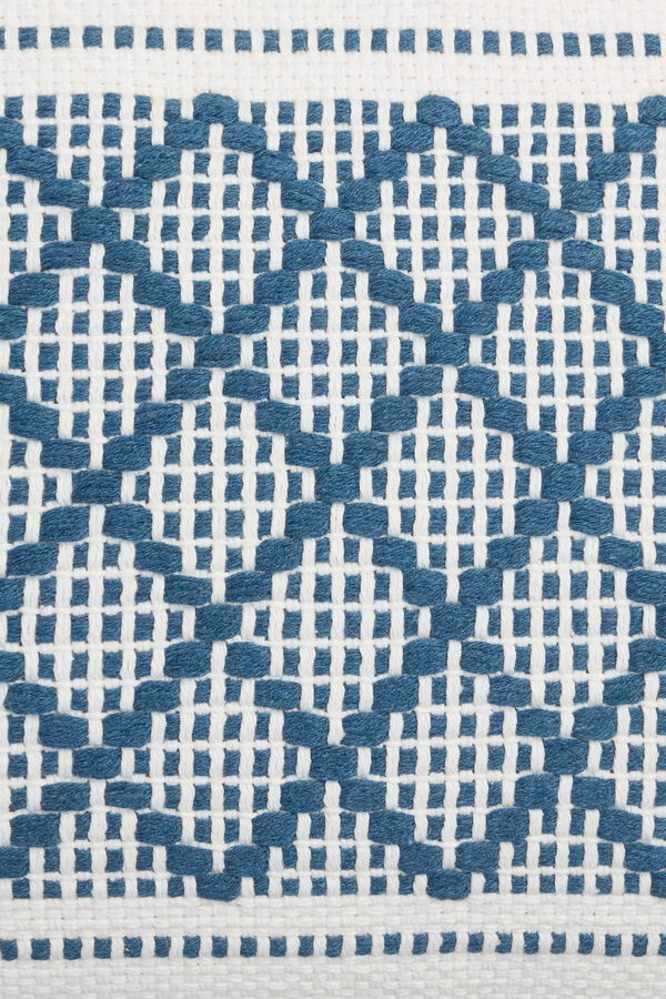 Womensecret Cotton cushion cover with tassels kék