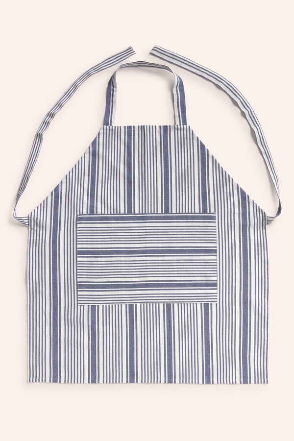 Calma House Avental riscas azul haitiano azul