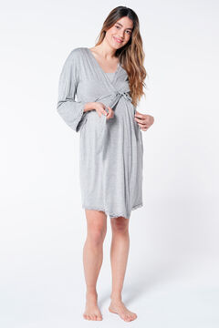 Womensecret Lace details maternity robe grey
