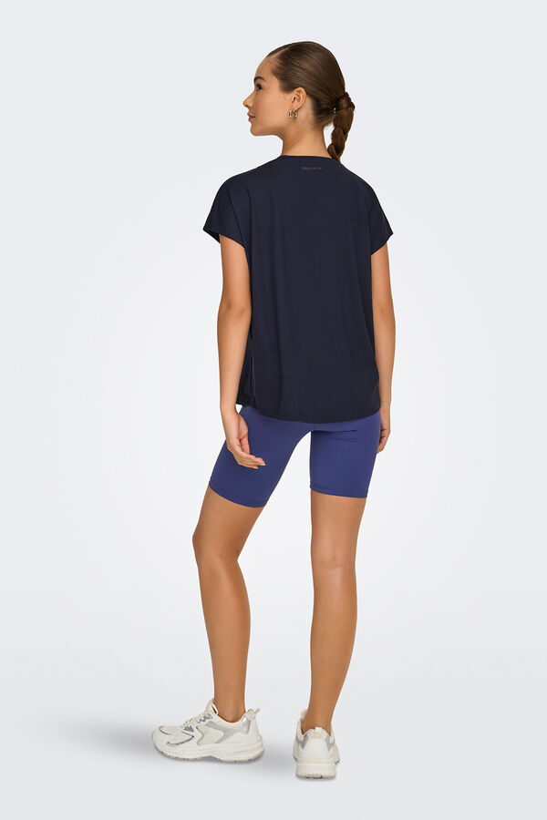 Only Play Camiseta t&eacute;cnica manga murci&eacute;lago azul