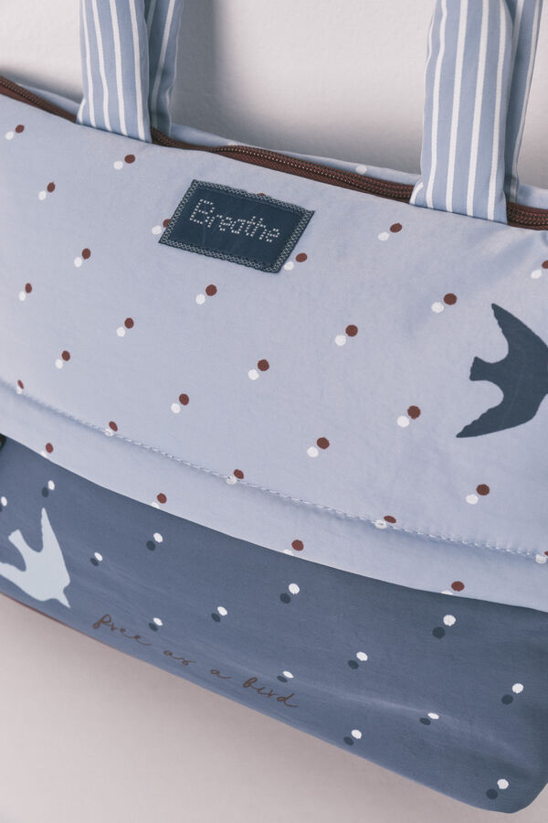 Women'secret Blue bird print large vanity case blue