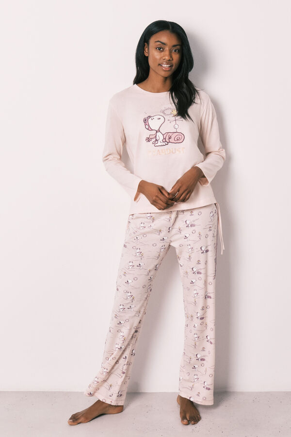 Women'secret Pink cotton long pyjamas Snoopy pink