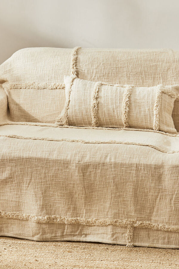 Womensecret Bagua ecru cotton bedspread with tufting detail imprimé