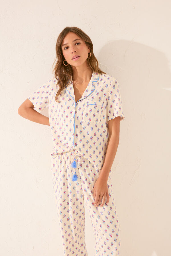 Women'secret Duga bež viskozna ko&scaron;ulja pidžama Print