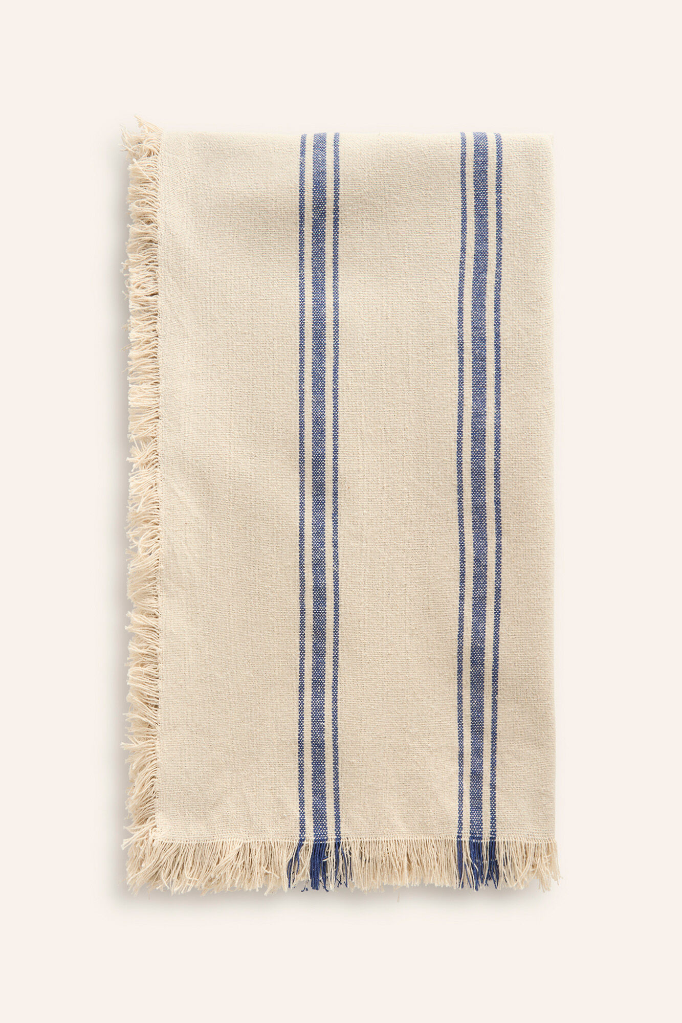 Calma House Colcha con raya tejida azul Bari