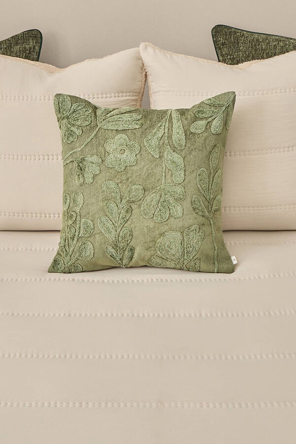 Textura Edred&oacute;n reversible microfibra y borreguito marfil