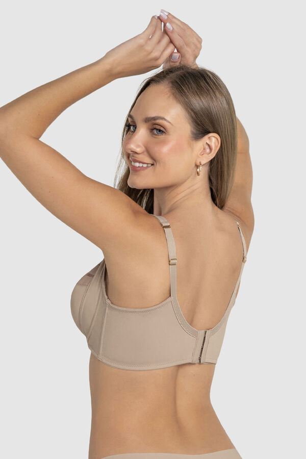 Leonisa Sujetador de buen cubrimiento ideal para pecho pesado Natural Support beige
