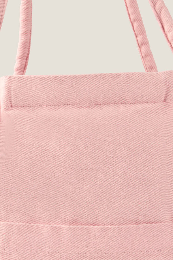 Womensecret Beach bag in cotton twill fabric rose