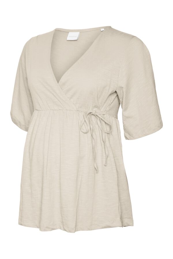 Mamalicious Short sleeve maternity and breastfeeding T-shirt grey