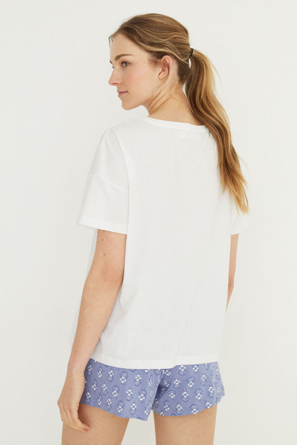 Womensecret Short 100% cotton pyjamas white top white