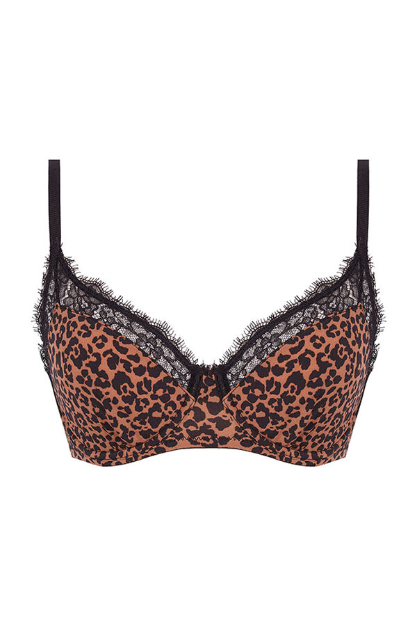 Womensecret Sutiã de microfibra leopardo BONITO e clássico preto