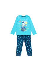 Bob&Oli Pijama com interlock de menino - org&acirc;nico azul