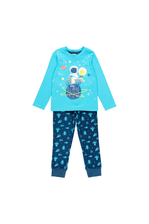 Bob&Oli Pijama com interlock de menino - org&acirc;nico azul