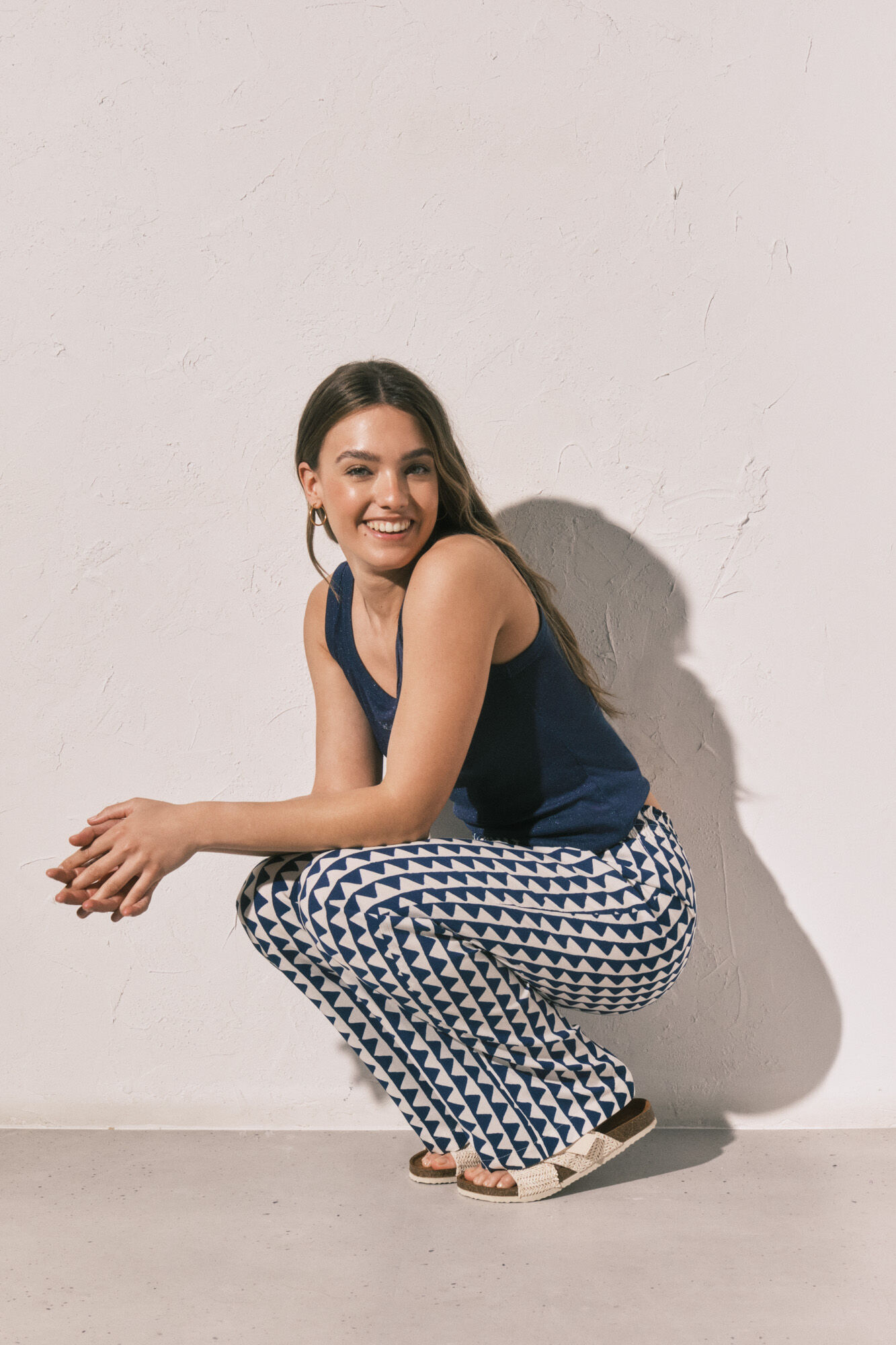 Women'secret Blauer Hose mit geometrischem Print