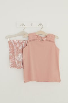 Womensecret Pijama infantil curto 100% algodão top rosa rosa