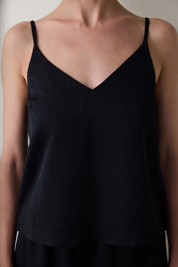 Penti Camiseta sin mangas Fleur Satin negro