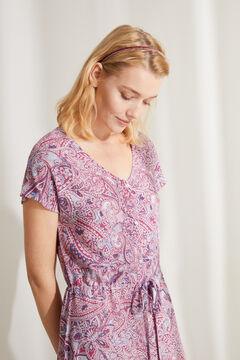 Womensecret Sleeveless midi nightgown in paisley print brown