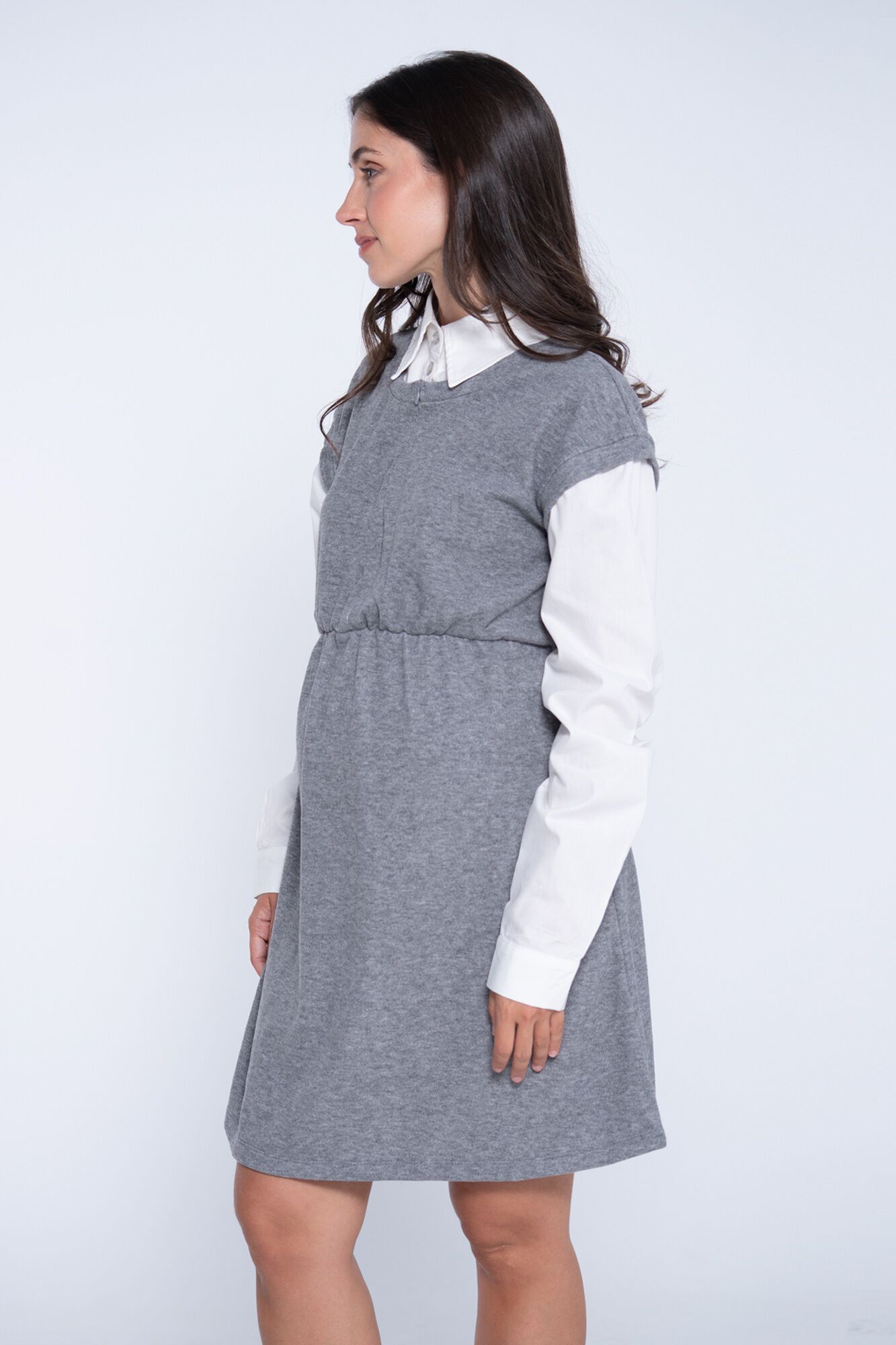 Ohma! Maternity dress with faux shirt
