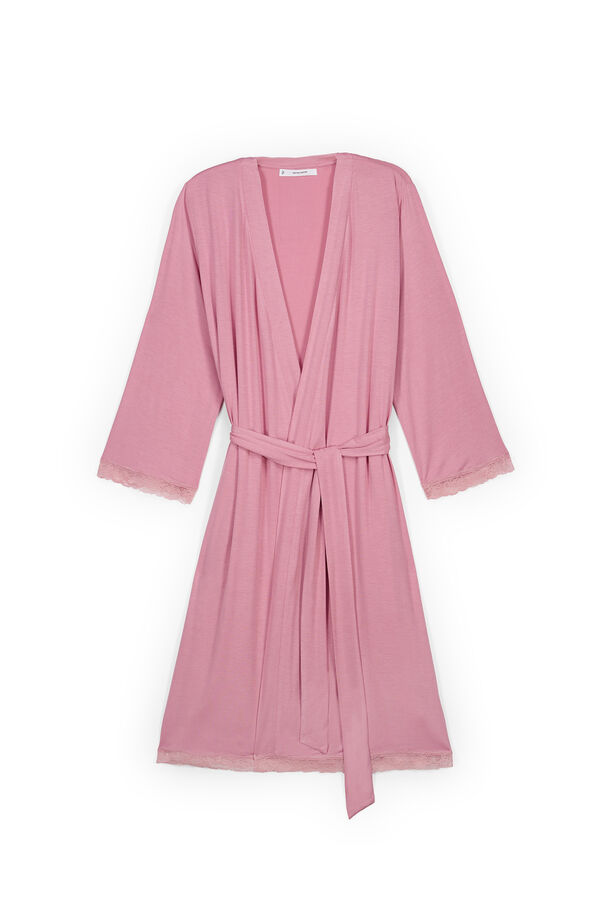 Women'secret Pink midi robe with belt pink