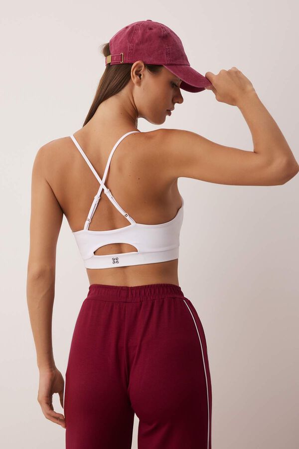 Trendyol Sujetador deportivo espalda cruzada blanco