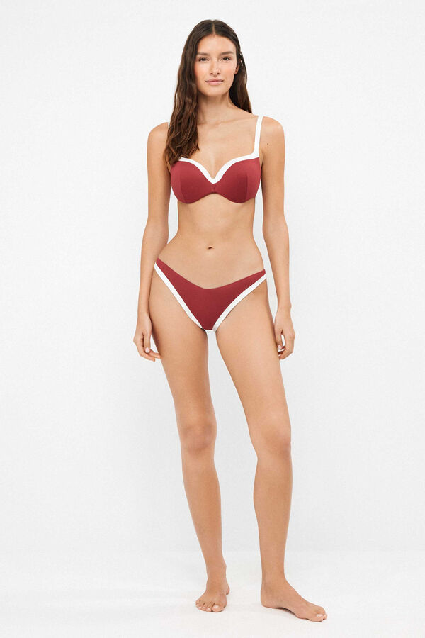 Gisela Two-tone underwired bikini top red