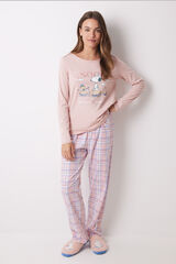 Womensecret Pijama longo Snoopy rosa 100% algodão rosa