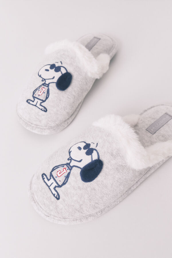 Women'secret Pantoufles Snoopy gris foncé gris
