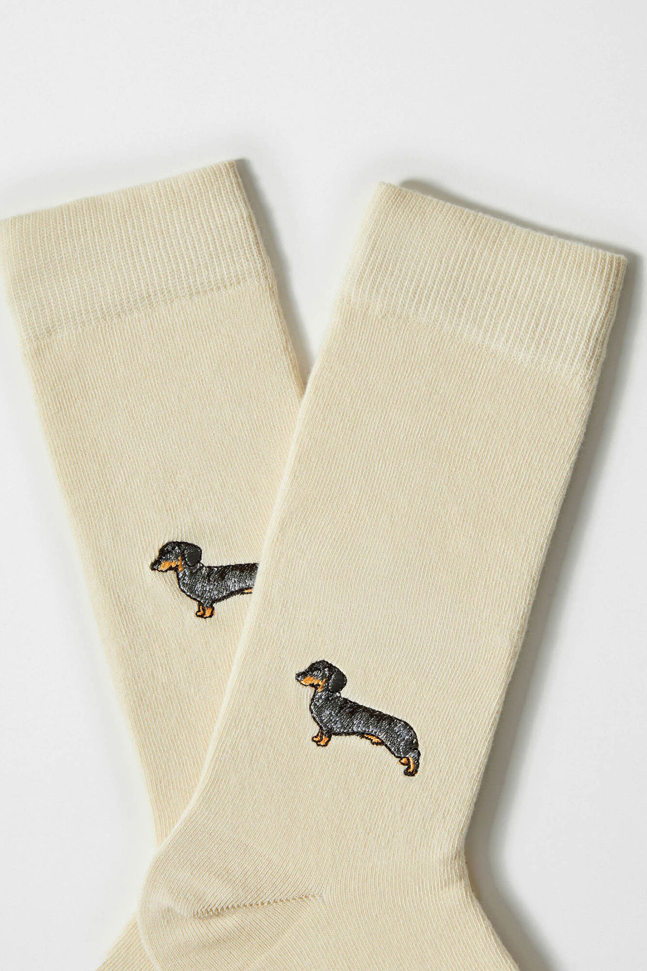 Besocks Calcetines altos print perro salchicha algod&oacute;n org&aacute;nico