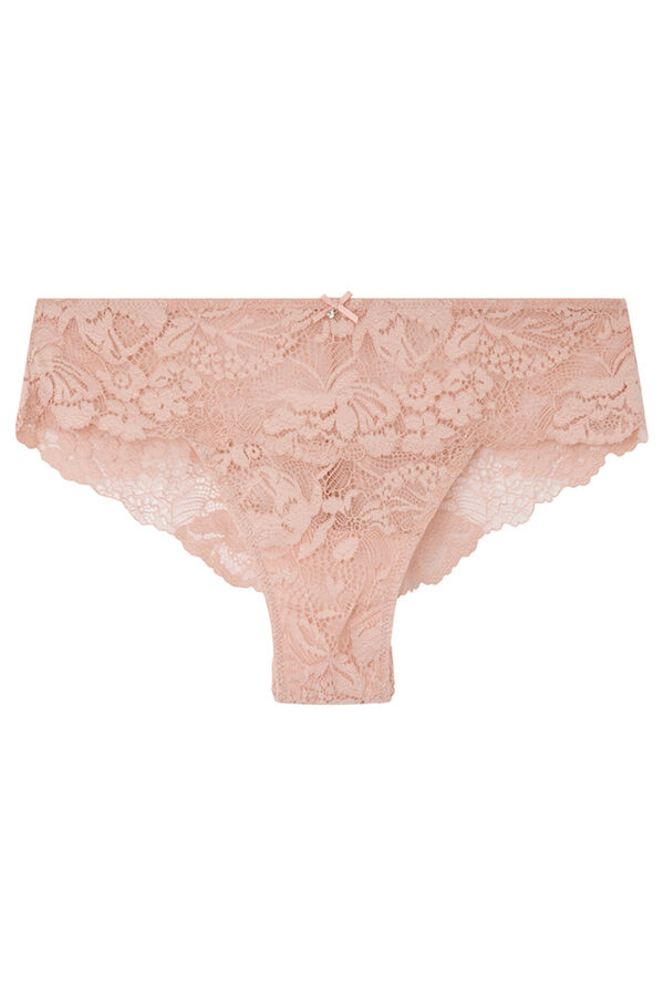 Womensecret Pink lace full panty Ružičasta