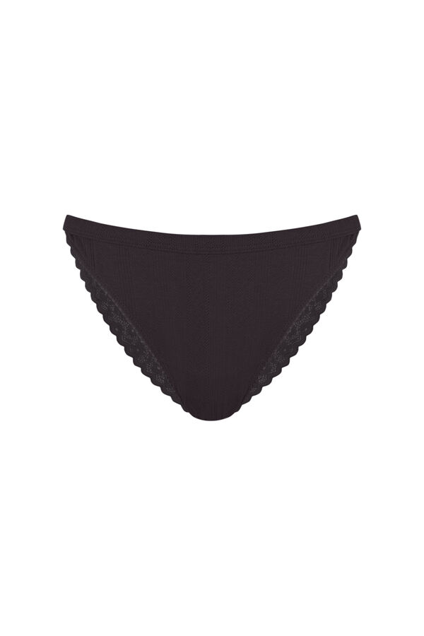 Women'secret Black cotton Brazilian panty black